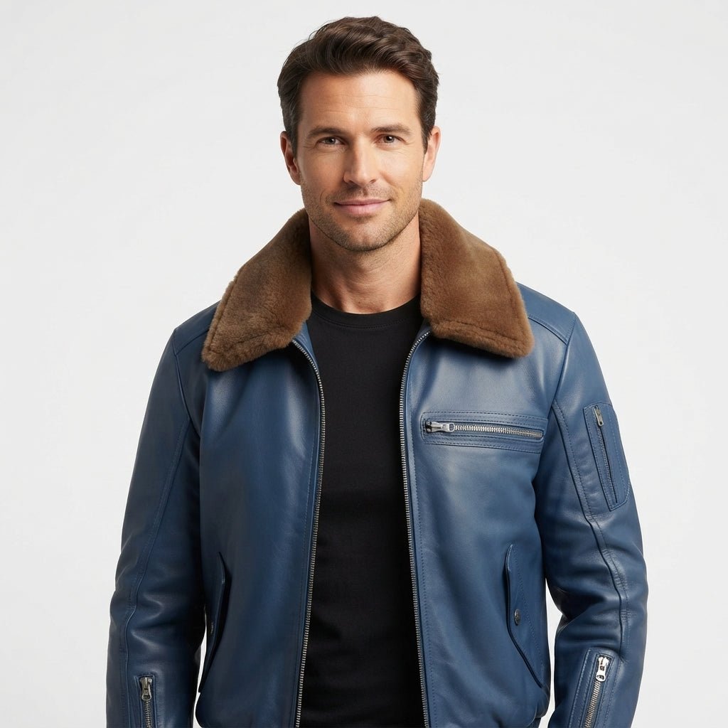 Flight Bomber Leather Jacket – Men Bomber Leather Jacket - Timber AND Hide