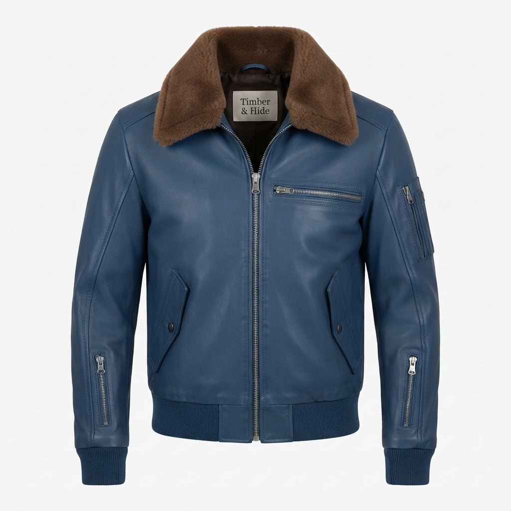 Flight Bomber Leather Jacket – Men Bomber Leather Jacket - Timber AND Hide