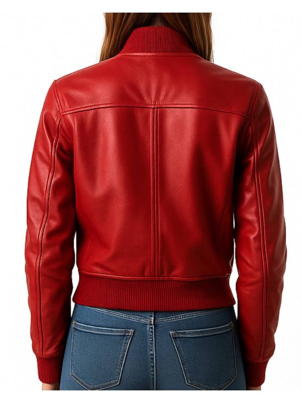 Freya Women’s Red Leather Jacket - Timber AND Hide