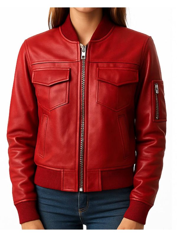Freya Women’s Red Leather Jacket - Timber AND Hide