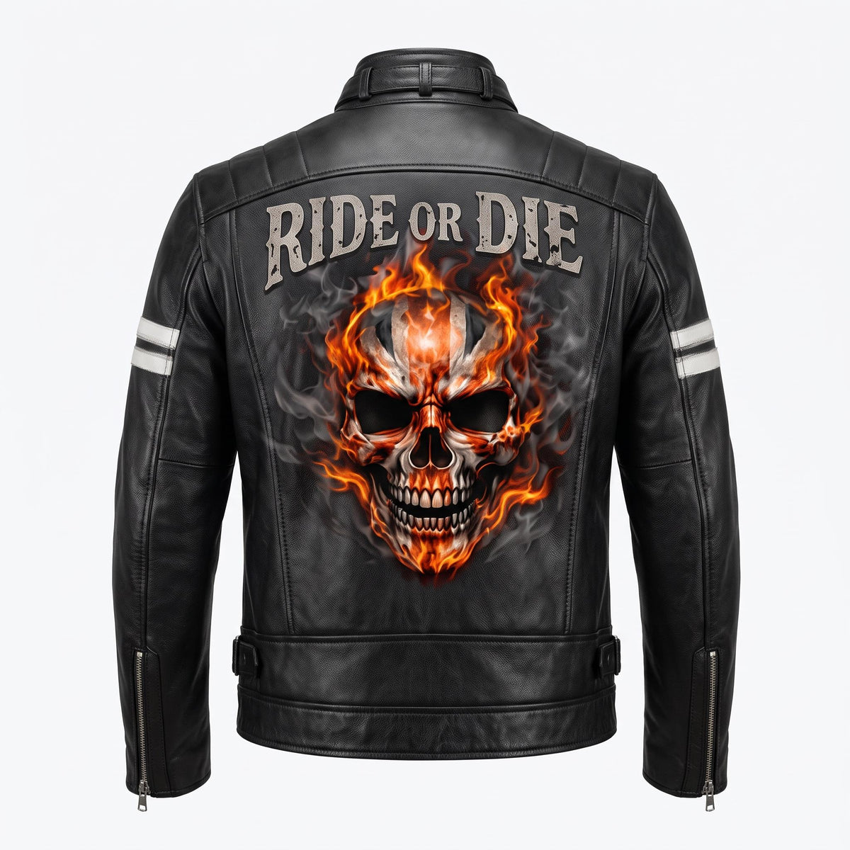 Ghost Rider Inspired motorcycle jacket with skull back | brown leather biker jacket - Timber AND Hide