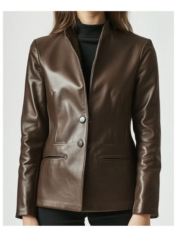 Grace Leather Brown Jacket - Women Leather Jacket Brown - Timber AND Hide