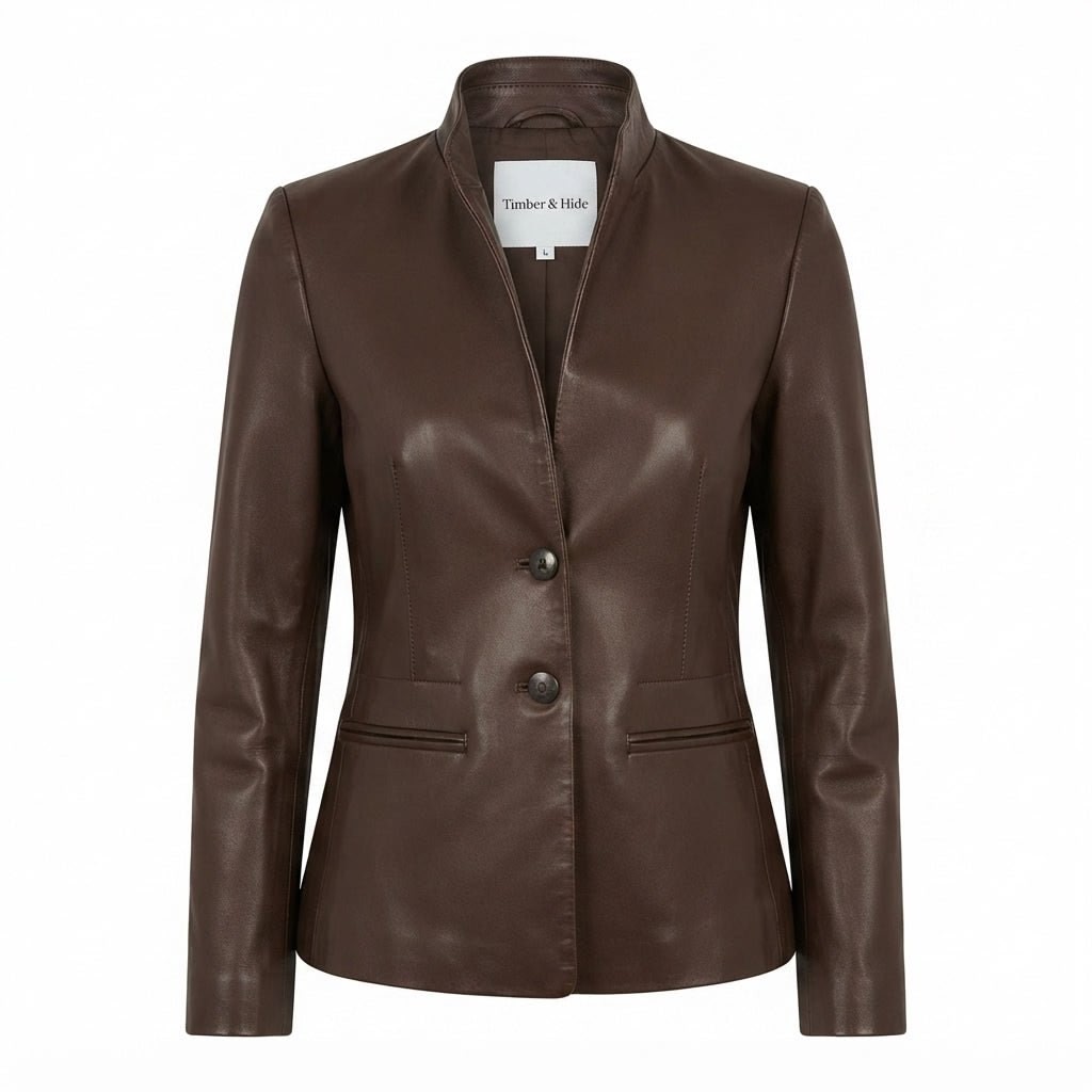 Grace Leather Brown Jacket - Women Leather Jacket Brown - Timber AND Hide