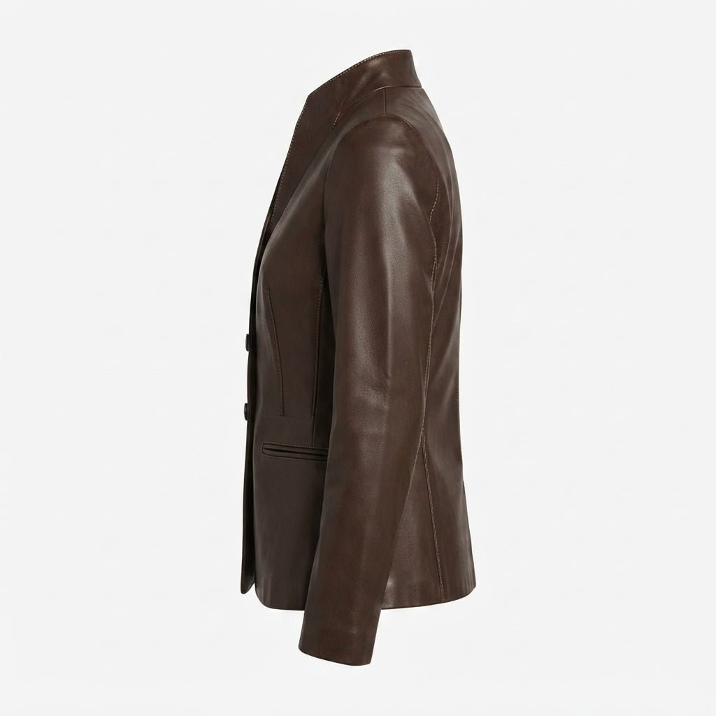 Grace Leather Brown Jacket - Women Leather Jacket Brown - Timber AND Hide