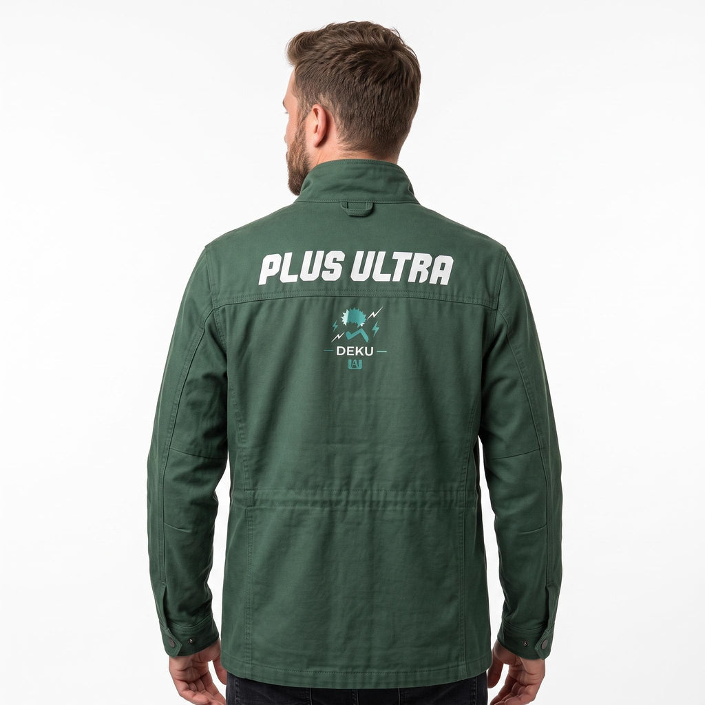 Green Deku Inspired Utility Jacket | Men's Anime Hero Academy Cosplay Coat - Timber AND Hide