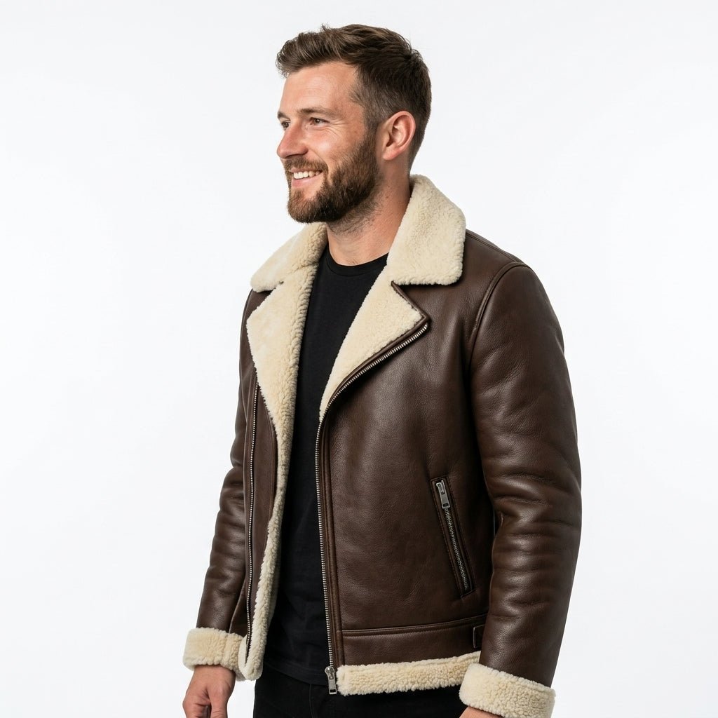 Hudson Leather Brown Jacket - Men Leather Jacket Brown - Timber AND Hide