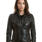 Isabella Women’s Black Leather Jacket - Timber AND Hide