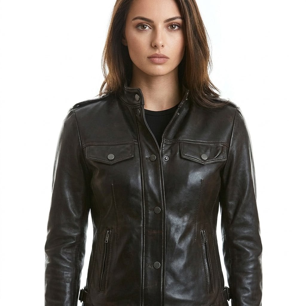 Isabella Women’s Black Leather Jacket - Timber AND Hide