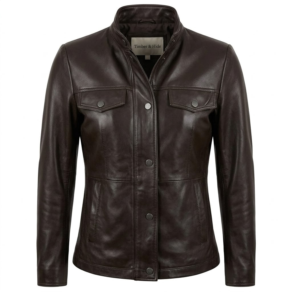 Isabella Women’s Black Leather Jacket - Timber AND Hide