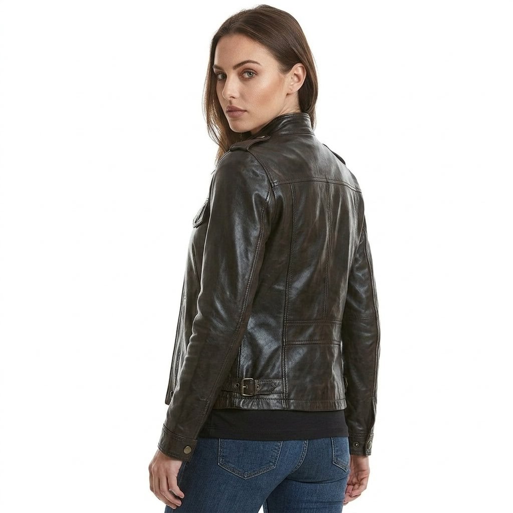 Isabella Women’s Black Leather Jacket - Timber AND Hide