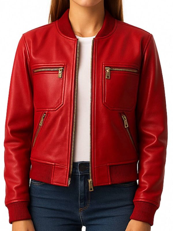 Isla Leather Red Jacket – Women Leather Jacket Red - Timber AND Hide