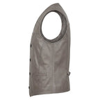 Izaiah Grey Leather Vest for Men - Timber AND Hide