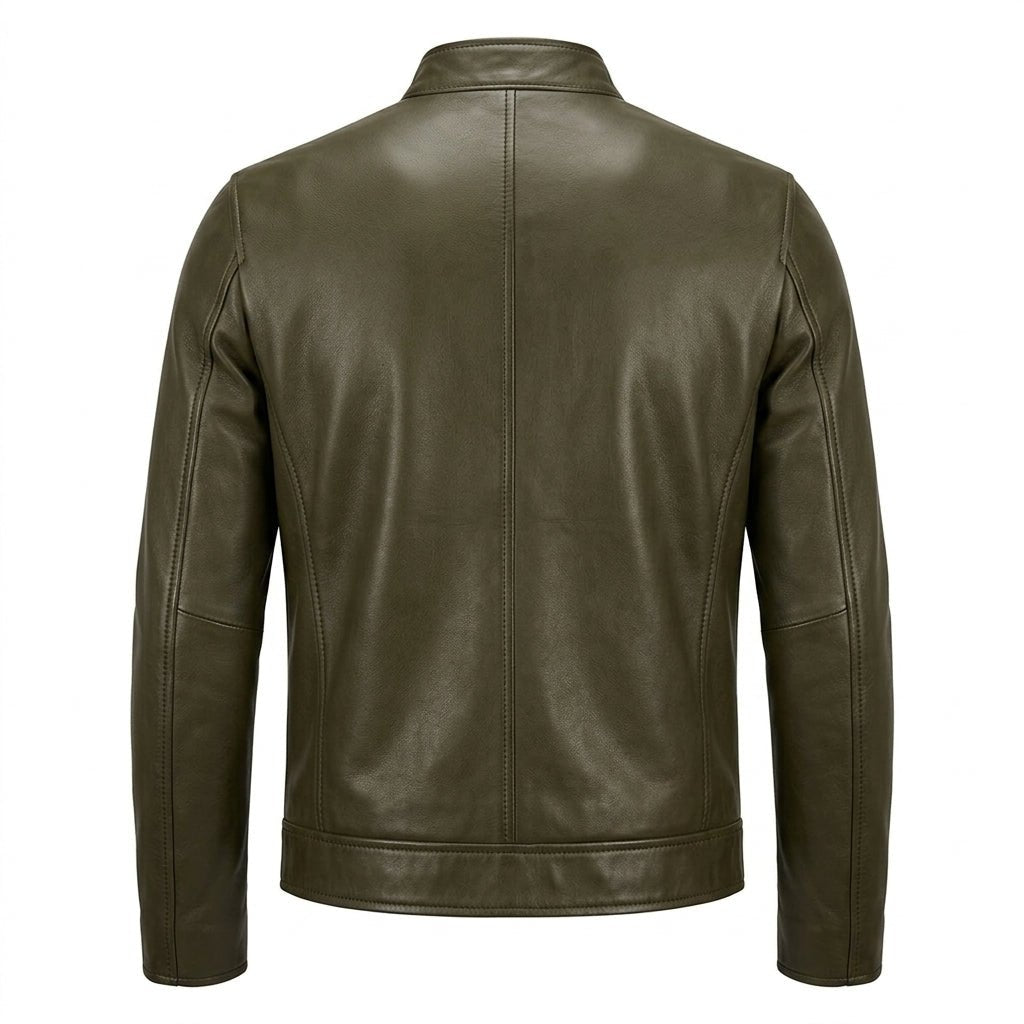 James Leather Green Jacket - Men Leather Jacket Green - Timber AND Hide