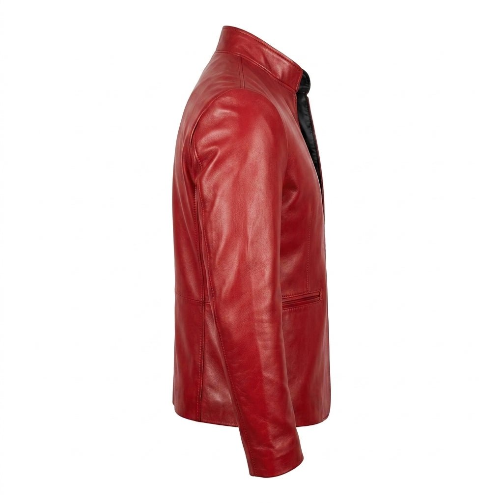 Joshua Red Leather Jacket - Leather Jacket for Men Red - Timber AND Hide