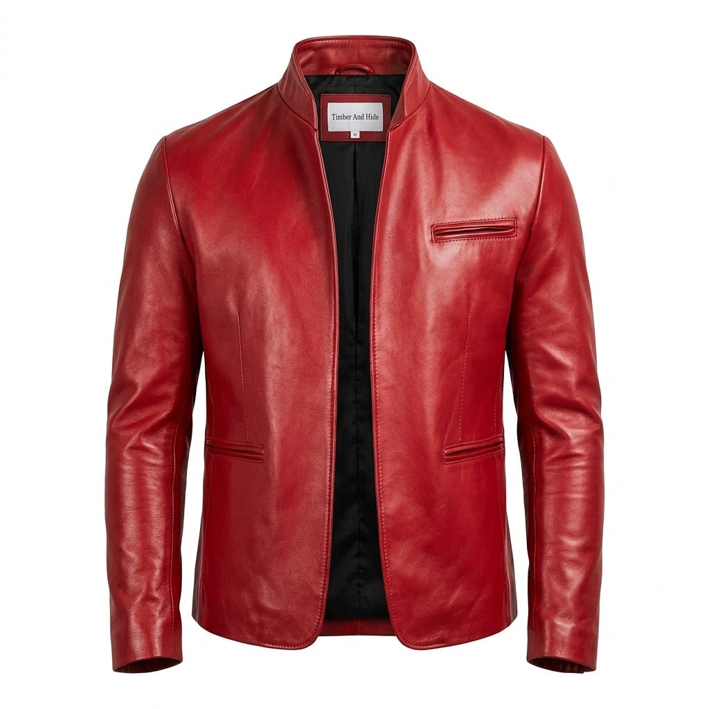 Joshua Red Leather Jacket - Leather Jacket for Men Red - Timber AND Hide