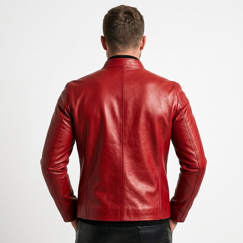 Joshua Red Leather Jacket - Leather Jacket for Men Red - Timber AND Hide