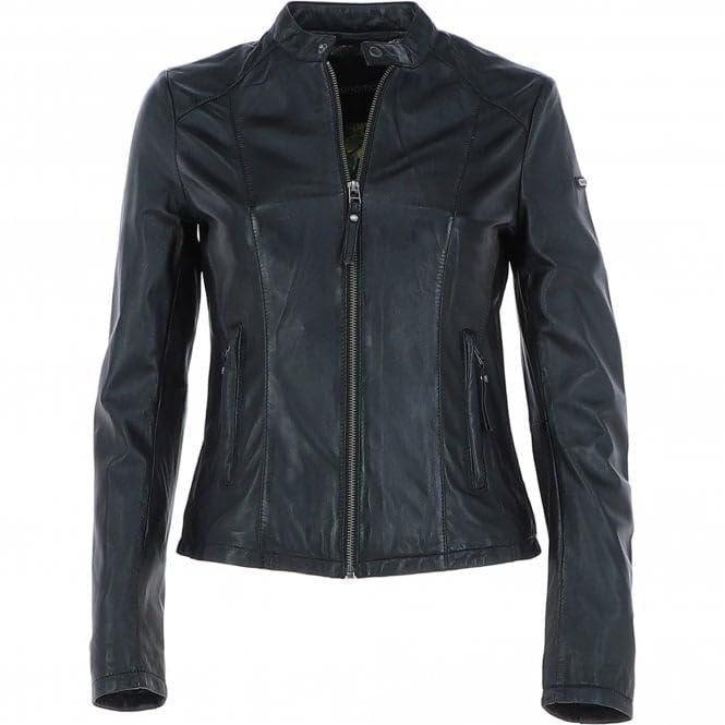 Ladies' Beige Genuine Leather Moto Jacket - Timber AND Hide