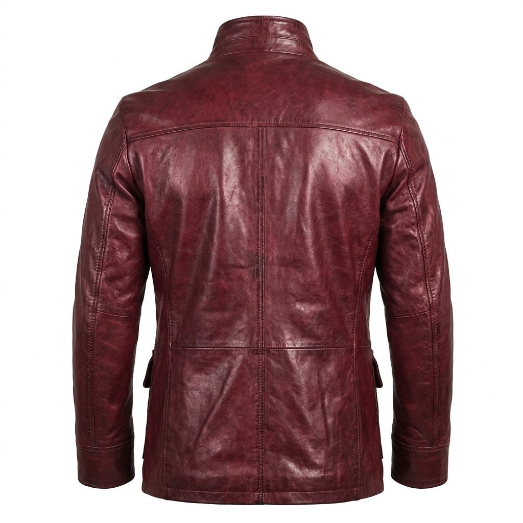 Louie Red Leather Jacket - Leather Jacket for Men Red - Timber AND Hide