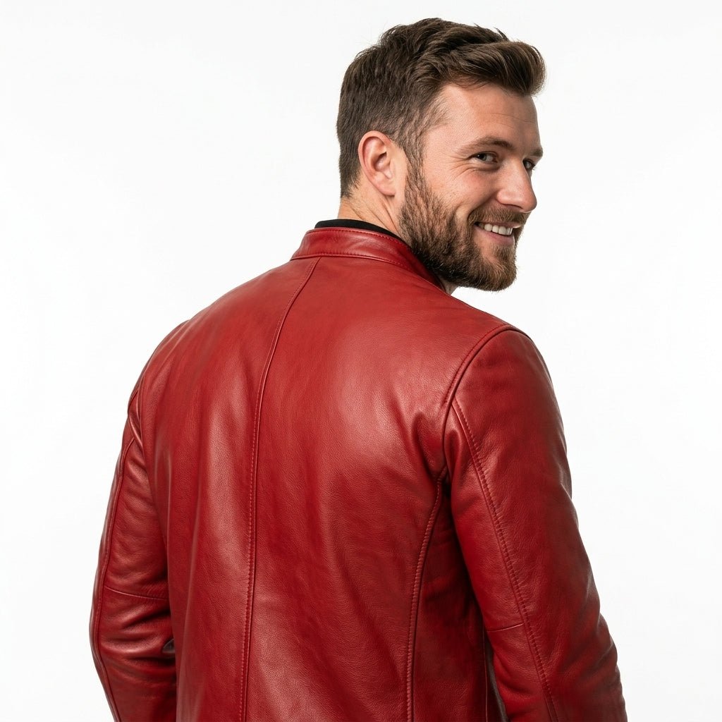 Lucas Red Leather Jacket - Leather Jacket for Men Red - Timber AND Hide