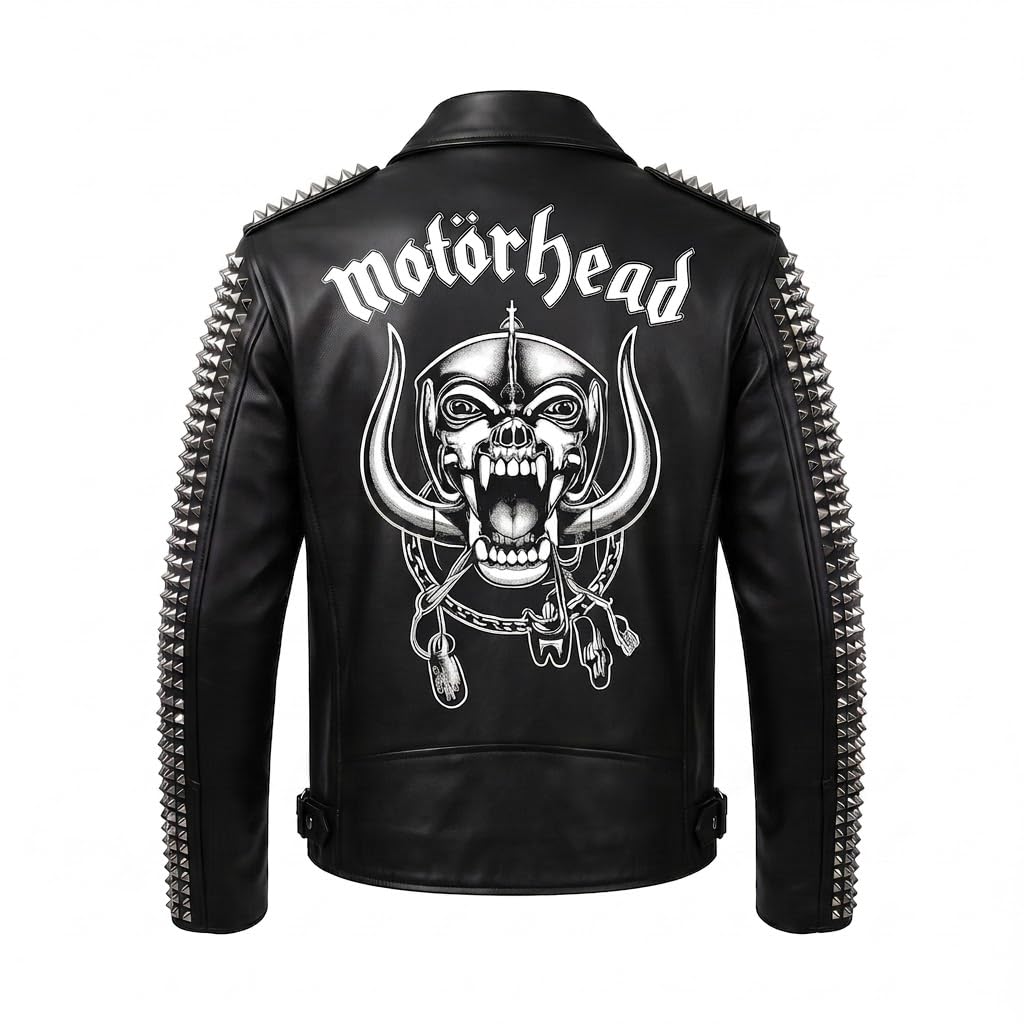 Man's Handmade Studded Leather Biker Jacket | Punk Rock Gothic Patchwork | Halloween Costume - Timber AND Hide