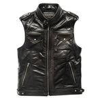 Marcellus Black Leather Vest - Timber AND Hide
