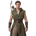 Medieval Archer Tunic Hooded Costume, Renaissance Ranger LARP Outfit, Leather Belt - Timber AND Hide