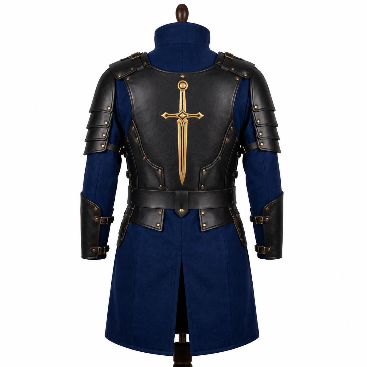 Medieval Knight Wool Coat with Leather Armor | Fantasy LARP Jacket Costume - Timber AND Hide