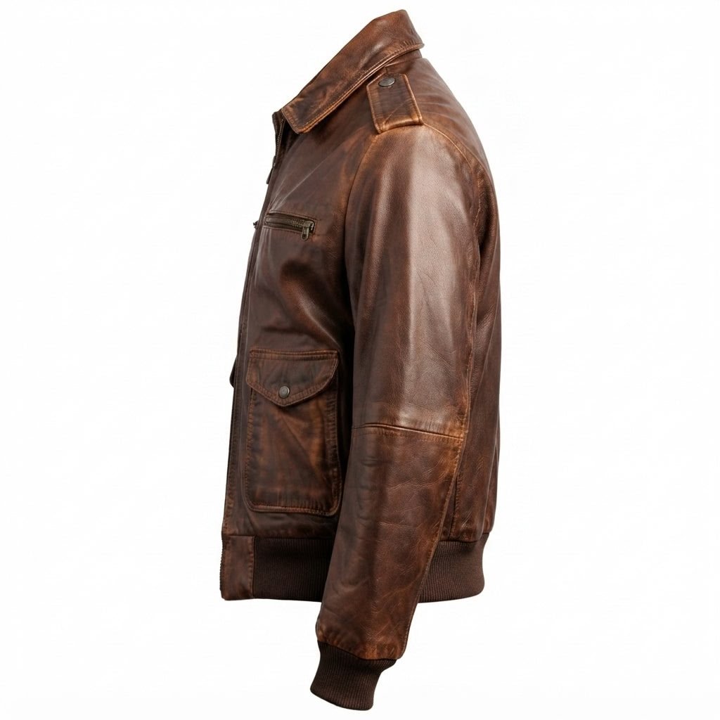Men 90's Vintage Bomber Leather Jacket - Timber AND Hide