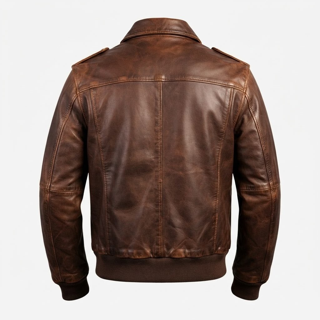 Men 90's Vintage Bomber Leather Jacket - Timber AND Hide