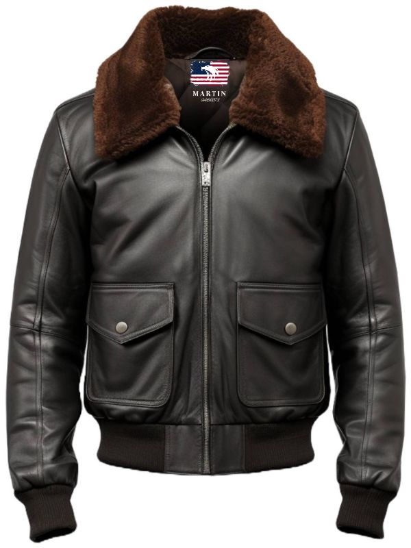 Men Black G1 Aviator Real Leather Jacket - Timber AND Hide
