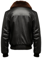 Men Black G1 Aviator Real Leather Jacket - Timber AND Hide
