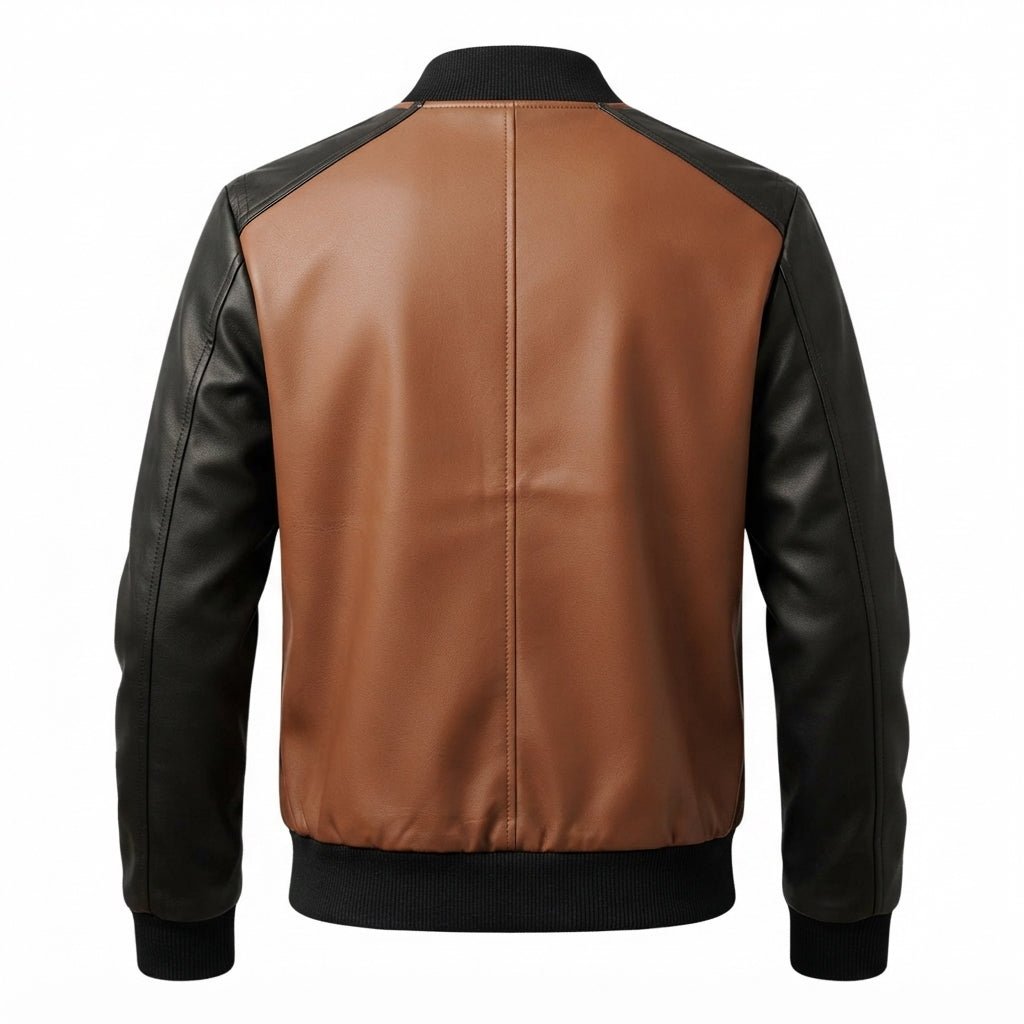 Men Brown Leather Bomber Jacket – Brown Leather Jacket Men - Timber AND Hide