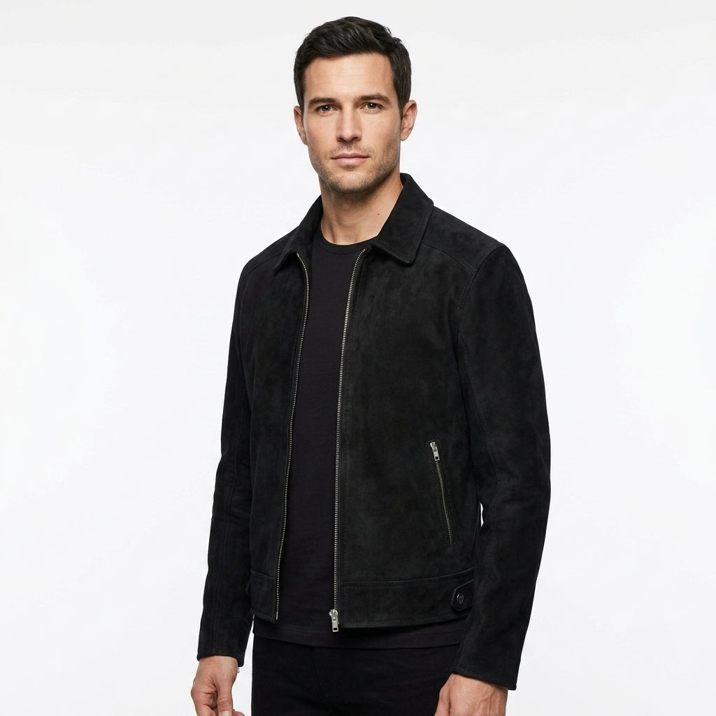 Men’s Black Suede Leather Jacket – Leather Jacket for Men - Timber AND Hide
