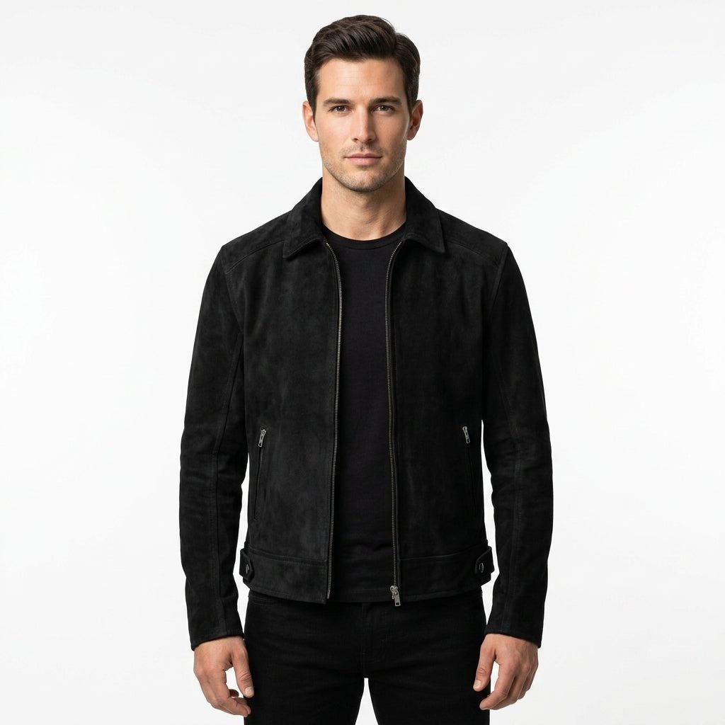 Men’s Black Suede Leather Jacket – Leather Jacket for Men - Timber AND Hide