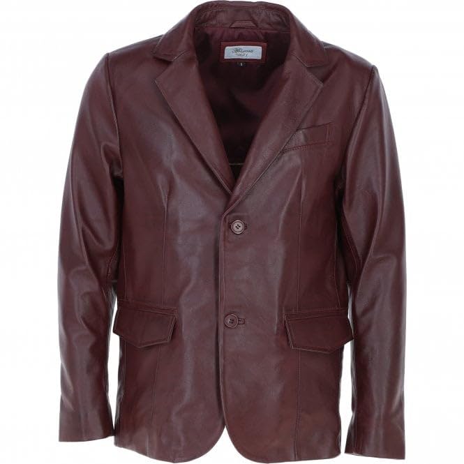 Men's Classic Burgundy Leather Blazer: AWL-2244 - Timber AND Hide