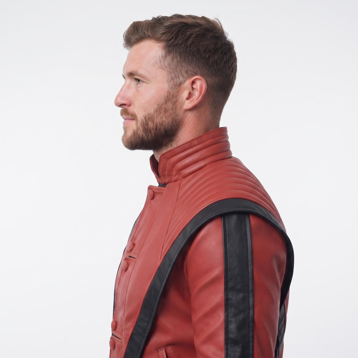 Men's Handmade Red Leather Pop Icon Jacket – 80s Music Video Inspired Biker Coat - Timber AND Hide