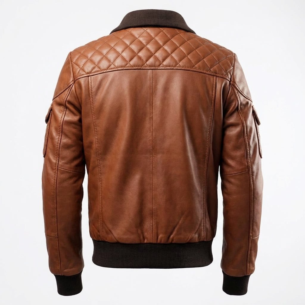 Men's Leather Bomber Jacket - Timber AND Hide