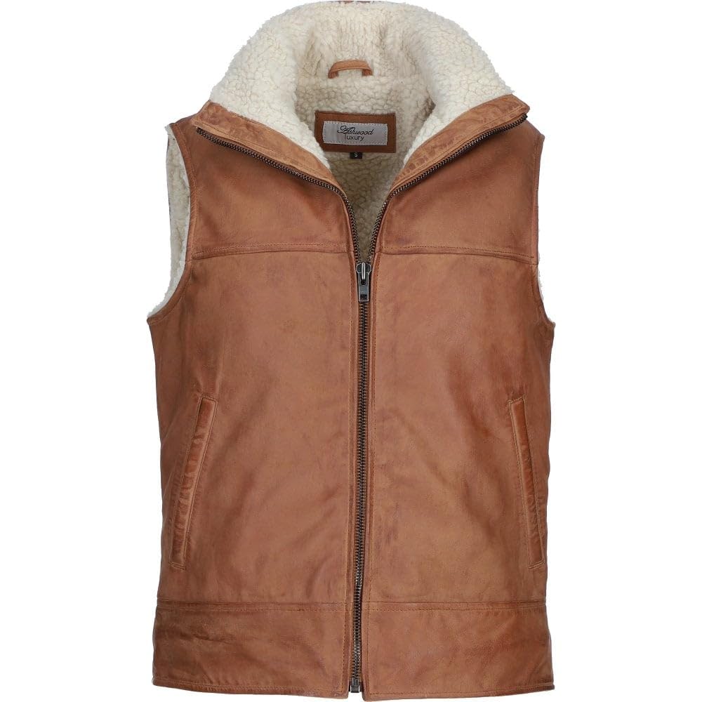 Men's Leather Waistcoat Brown ALPHA Vest - Timber AND Hide