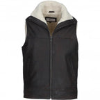 Men's Leather Waistcoat Brown ALPHA Vest - Timber AND Hide
