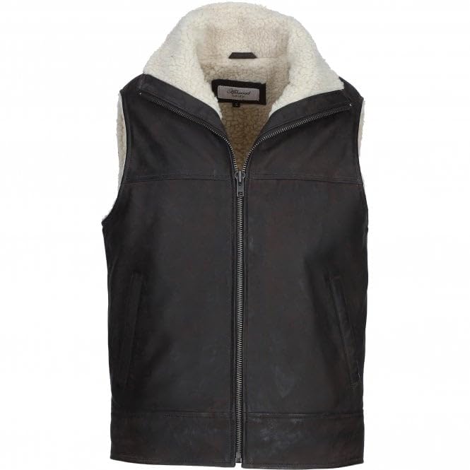 Men's Leather Waistcoat Brown ALPHA Vest - Timber AND Hide