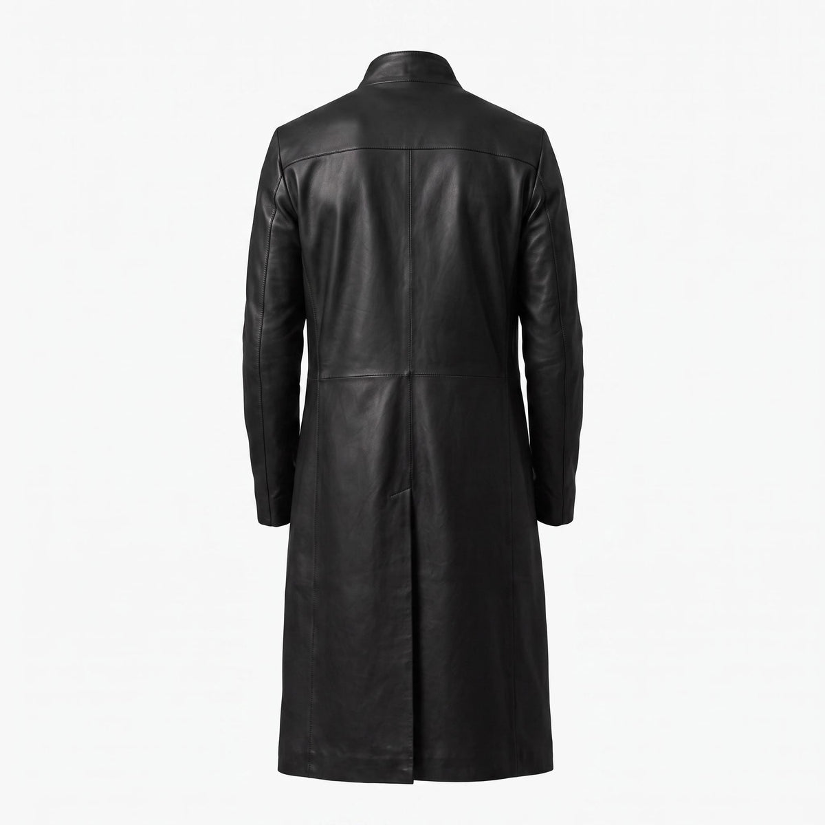 Men's Neo-Inspired Black Leather Duster Coat | Gothic Cyberpunk Trench Jacket - Timber AND Hide