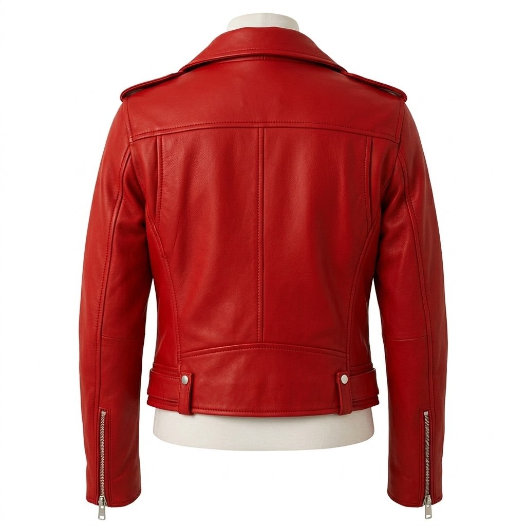 Olivia Leather Red Jacket – Women’s Premium Red Leather Jacket - Timber AND Hide