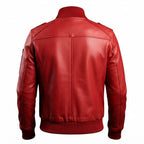 Red Leather Jacket with Strap Pockets - Timber AND Hide