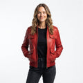 Red Leather Jacket with Strap Pockets - Timber AND Hide