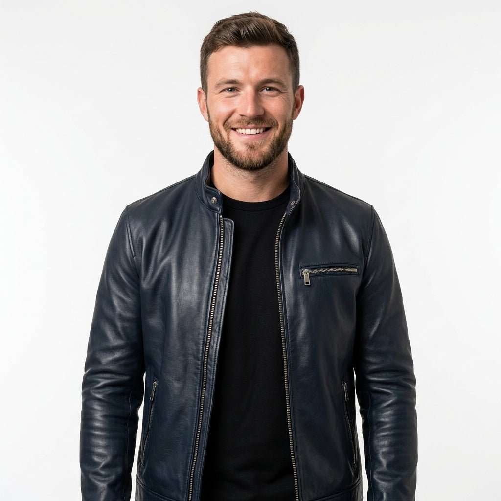 Reggie Black Leather Jacket - Men Leather Jacket Black - Timber AND Hide