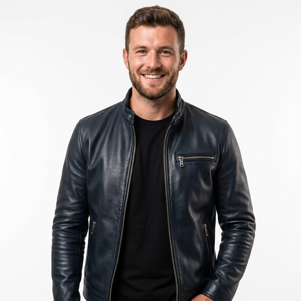 Reggie Black Leather Jacket - Men Leather Jacket Black - Timber AND Hide