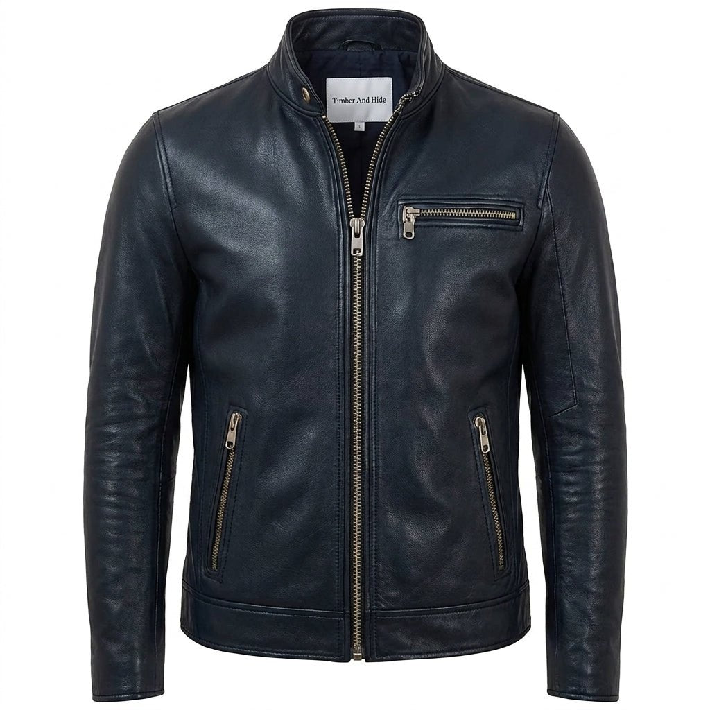 Reggie Black Leather Jacket - Men Leather Jacket Black - Timber AND Hide