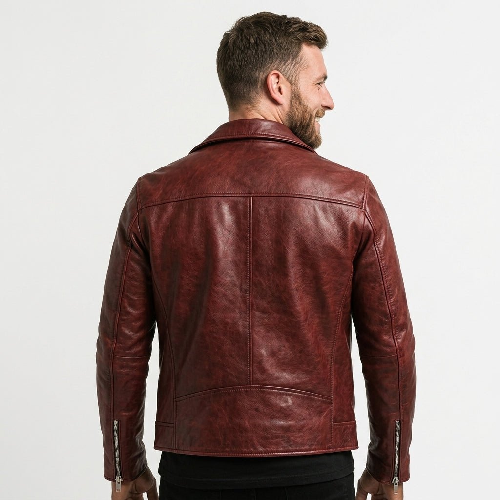 Roman Red Leather Jacket - Leather Jacket for Men Red - Timber AND Hide
