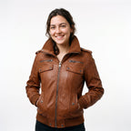Strap Pocket Leather Jacket – Tan Brown - Timber AND Hide