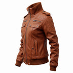 Strap Pocket Leather Jacket – Tan Brown - Timber AND Hide